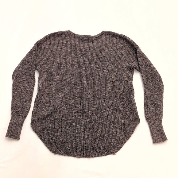 American Eagle Gray Lace-Up V-Neck Sweater Size S - Picture 3 of 10